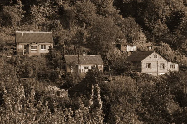 Dřevěný Dům Ukrajinské Vesnici — Stock fotografie