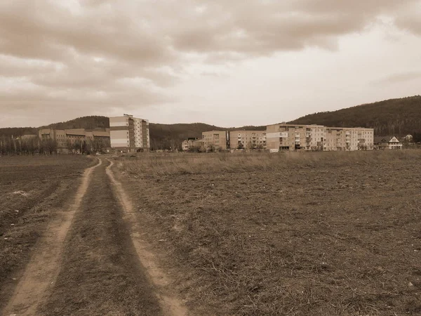 Vista Dalla Finestra Verso Città — Foto Stock