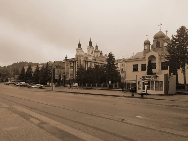 Historic Part Old Town Old Town Central Street Cathedral Transfiguration — Stock Photo, Image