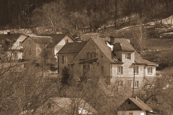 Holzhaus Ukrainischen Dorf Das Alte Polnische Vorkriegshaus — Stockfoto
