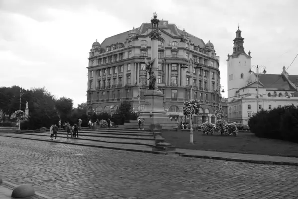 Sprecher House Mickiewicz Square Lviv Historical Part Old Town — Stock Photo, Image