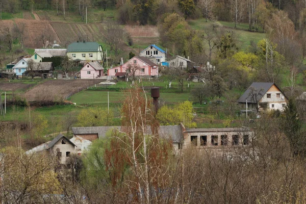 Trä Hus Den Ukrainska Byn — Stockfoto