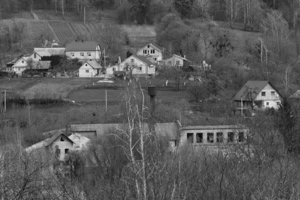 Ξύλινο Σπίτι Στο Ουκρανικό Χωριό — Φωτογραφία Αρχείου