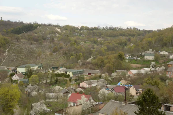 General View Castle Hill Wooden House Ukrainian Village — 스톡 사진