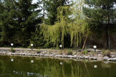 Göletin üzerine park et.