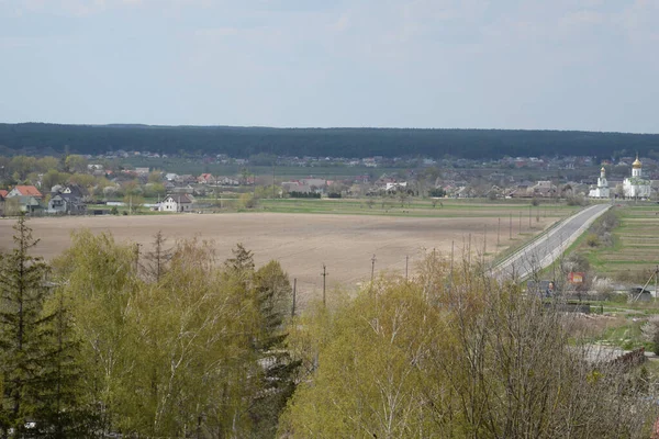 Allgemeine Ansicht Der Burg Hill Holzhaus Der Ukrainischen Dorf Alte — Stockfoto