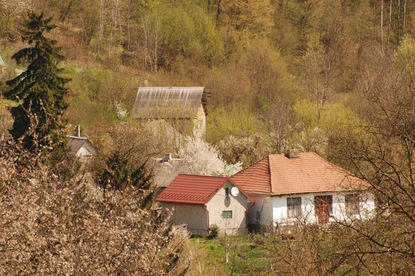 Dřevěný Dům Ukrajinské Vesnici — Stock fotografie