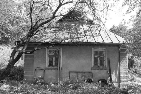 Деревянный Дом Украинской Деревне — стоковое фото