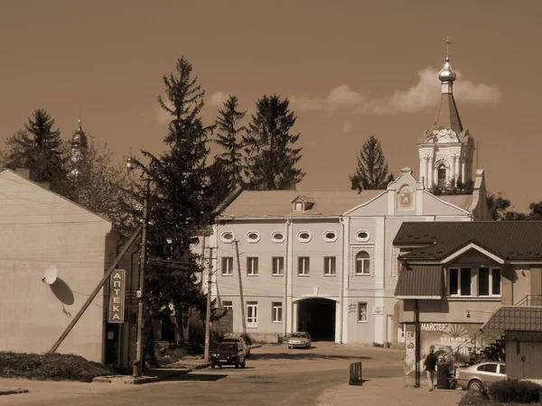 Zabytkowa Część Starego Miasta Monasheskyy Budynek Klasztor Objawień Wielki Stary — Zdjęcie stockowe