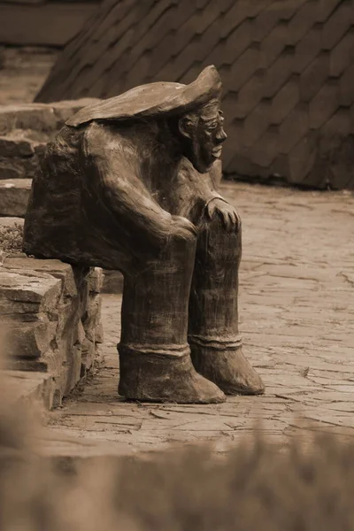 Sculpture Elderly Old Man — Foto Stock