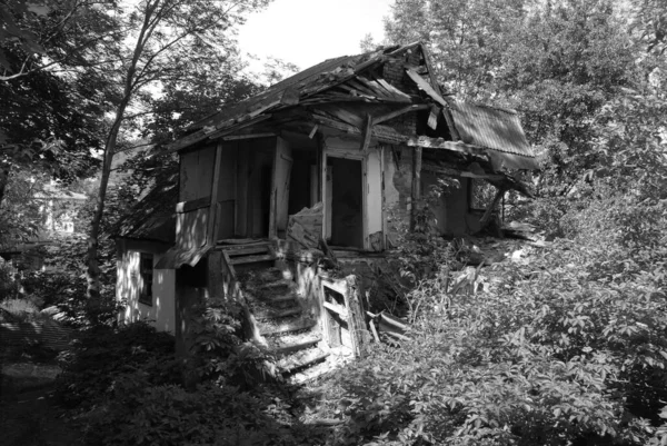 Alte Hausruine Holzhaus Ukrainischen Dorf — Stockfoto