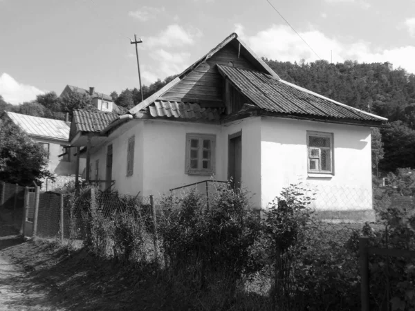 Holzhaus Ukrainischen Dorf Altes Wohnhaus — Stockfoto