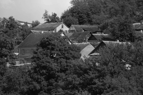 Maison Bois Dans Village Ukrainien Village Lisière Forêt — Photo