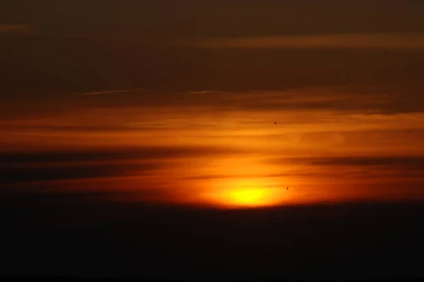 Puesta Sol Cielo Noche Cielo Nublado Noche Vista General — Foto de Stock