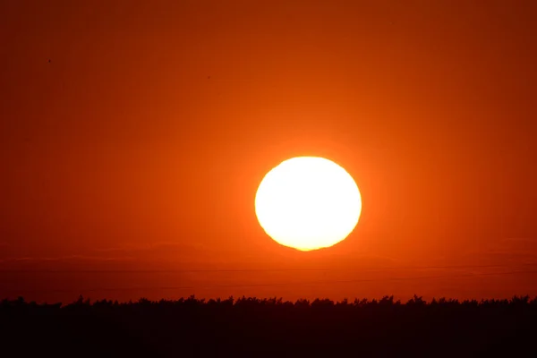 Tramonto Tramonto Fenomeno Accompagnato Dalla Scomparsa Del Sole All Orizzonte — Foto Stock