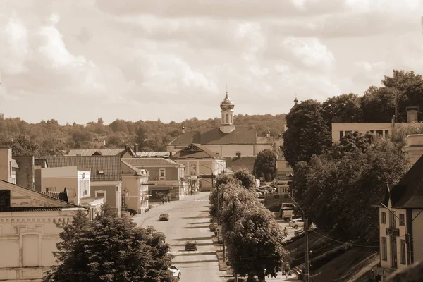 Historyczna Część Starego Miasta Katedra Mikołaja Klasztor Franciszkanów Kościół Prawosławny — Zdjęcie stockowe