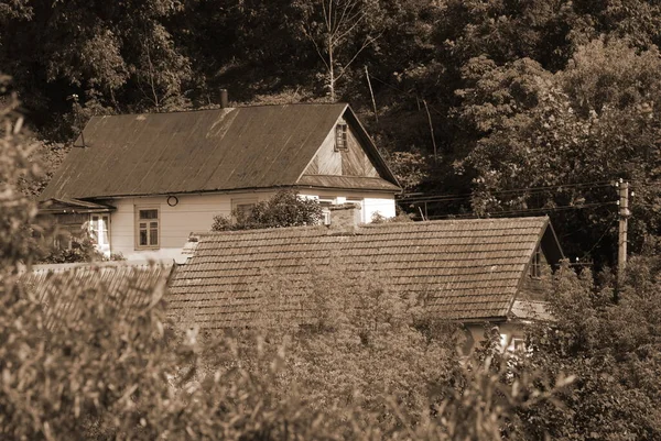 Aan Rand Van Het Dorp Omgeving Buiten Stad — Stockfoto