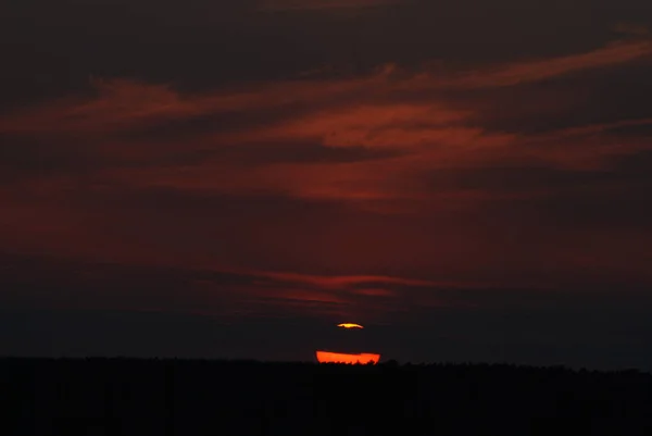 Avond Bewolkte Lucht Algemeen Uitzicht — Stockfoto