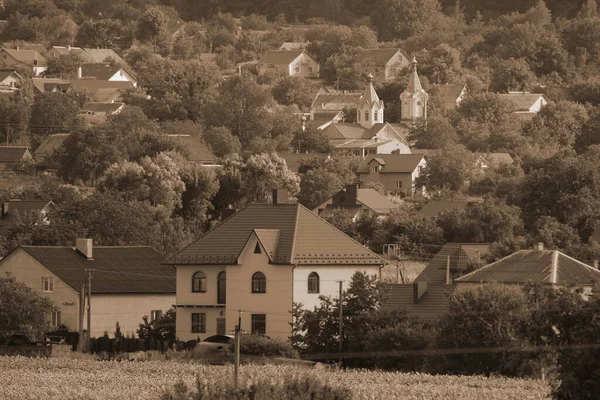 Rande Des Dorfes Umgebung Außerhalb Der Stadt — Stockfoto