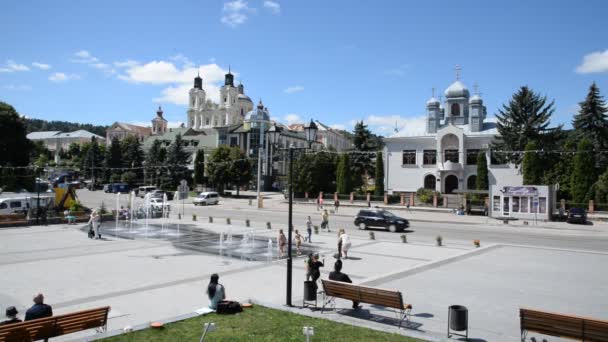 Historic Part Old Town Cathedral Transfiguration Great Church — Vídeos de Stock