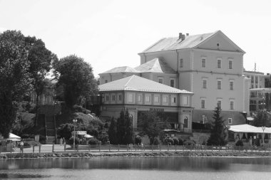An ancient palace on the shore of the lake