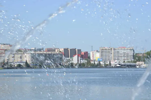 Una Piccola Città Riva Mare Costa Della Città Balneare — Foto Stock