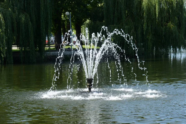 Fountain Memory Fountain Lake Park — Zdjęcie stockowe