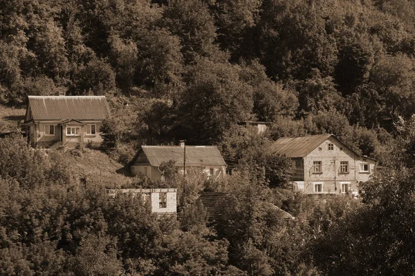 Houten Huis Het Oekraïense Dorp — Stockfoto