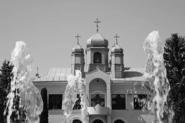 Lutheran Church Fountain — Stockfoto