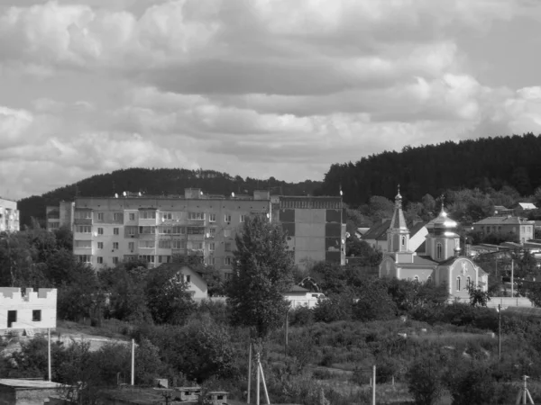 Pohled Okna Města — Stock fotografie