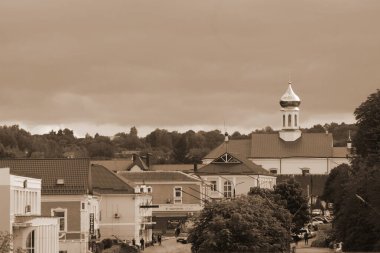 The historic part of the old town. St. Nicholas Cathedral (Franciscan Monastery).Old great church.The central street of the old town.