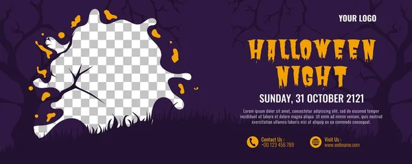 Halloween Banner Oder Party Einladung Hintergrund Design Vorlage — Stockvektor