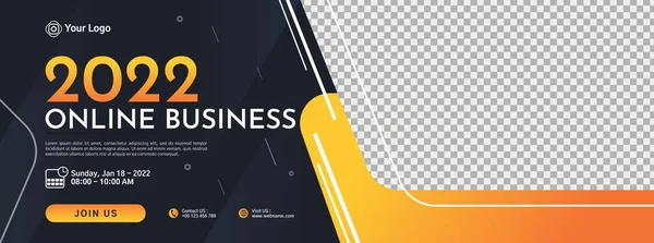 Design Modelo Banner Conferência Negócios Para Webinar Marketing Programa Aula — Vetor de Stock