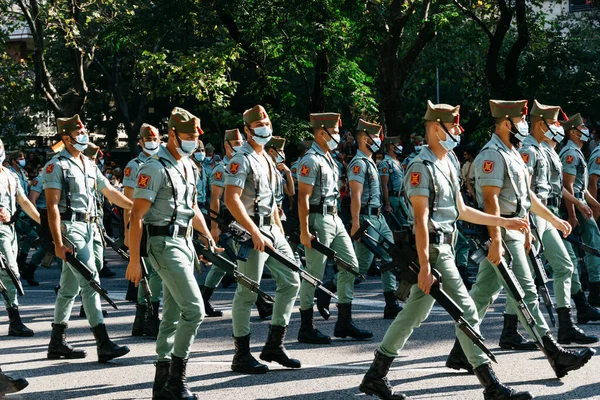 Legionarios soldiers during Spanish National Day Army Parade in Madrid. — Stock Photo, Image