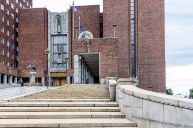 Norveç 'teki Oslo Belediye Binası' nın açık hava manzarası