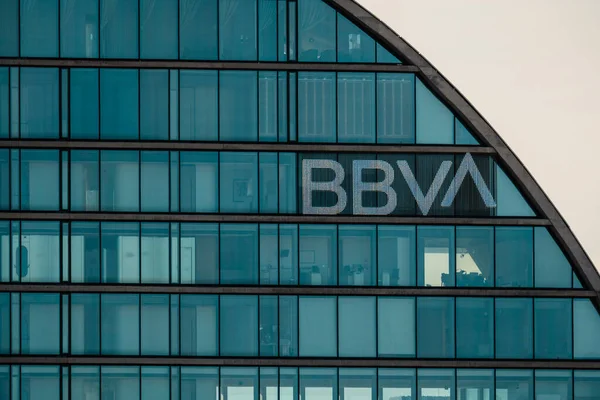 Siedziba banku BBVA w Madrycie, Hiszpania — Zdjęcie stockowe