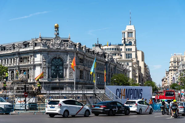 Мадрид Испания Мая 2022 Года Подготовка Празднованию Победы Футбольного Клуба — стоковое фото