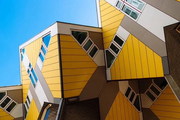 Rotterdam Netherlands May 2022 Yellow Cubic Houses Rotterdam Cubic Houses — Stock Photo, Image