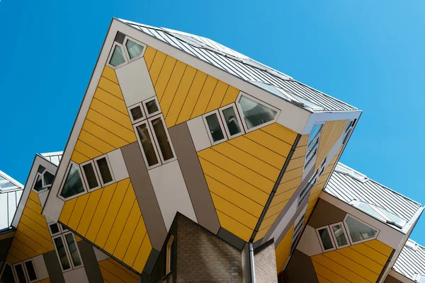 Rotterdam Netherlands May 2022 Yellow Cubic Houses Rotterdam Cubic Houses — Stock Photo, Image