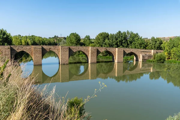 Brinas Bridge Ebro River Haro Rioja Sunny Day Summer — Photo