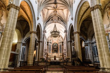 Elvas, Portugal - July 10, 2022: Interior view of Our Lady of the Assumption Cathedral