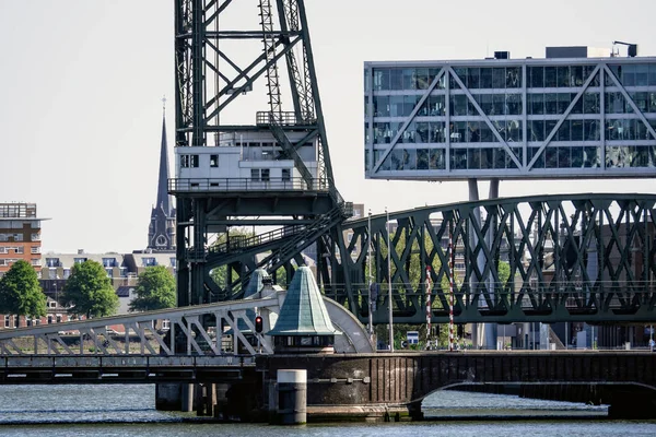 City Rotterdam Old Steel Bridge Netherlands — 스톡 사진