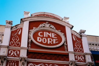 Madrid, Spain - October 10, 2020: Facade of Cine Dore, home of the national film library in Lavapies quarter
