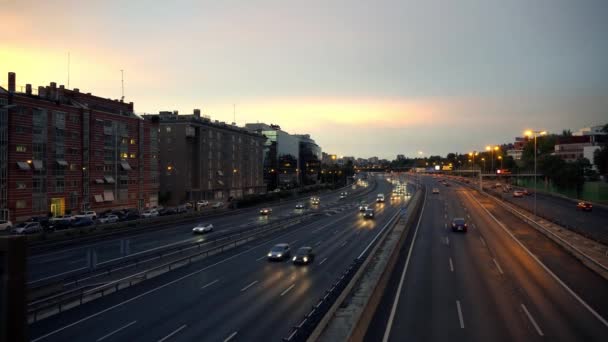 Madrid Spagna Settembre 2021 Autovetture Accelerazione Sull Autostrada M30 Madrid — Video Stock