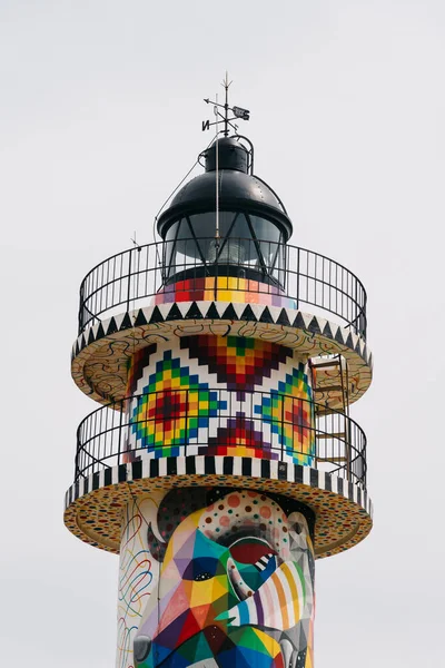 Ajo Spanien August 2022 Der Leuchtturm Von Ajo Farbenfrohe Transformation — Stockfoto