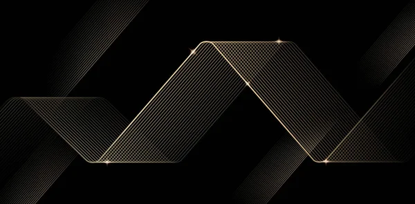 Diagonale Goldene Linie Glaswürfel Auf Schwarzem Hintergrund Illustration Der Website — Stockvektor