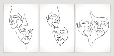 Üç satırlık sanat yüzü. Dövme, dekorasyon evi, çerçeve baskı, düğün davetiyesi, tebrik kartları, poster, sürrealizm sanat tasarımları, kumaş baskı tekstil için uygulanabilir.