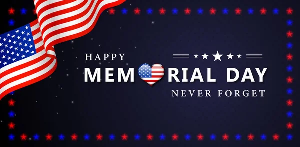 Happy Memorial Day Never Forget Background Website Banner Poster Corporate —  Vetores de Stock