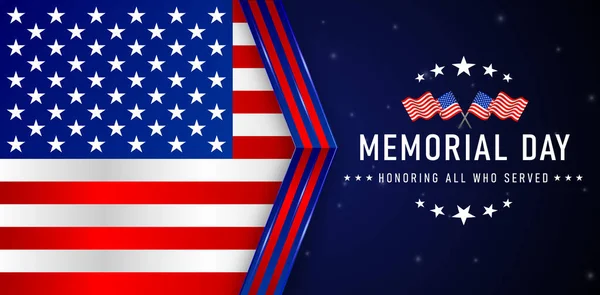 Illust Memorial Day Backgrounds Website Banner Poster Corporate Sign Business — Image vectorielle
