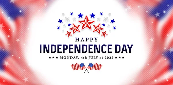 Χαρούμενη Ημέρα Ανεξαρτησίας Φόντο Αστέρια Και Θολή Για Την Κεφαλίδα — Διανυσματικό Αρχείο